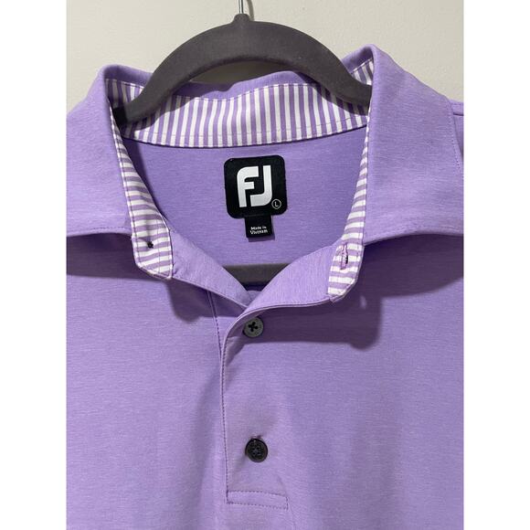 Foot Joy‎ Men's Lilac Purple Golf Polo Moisture Wicking Size Large - Picture 4 of 5